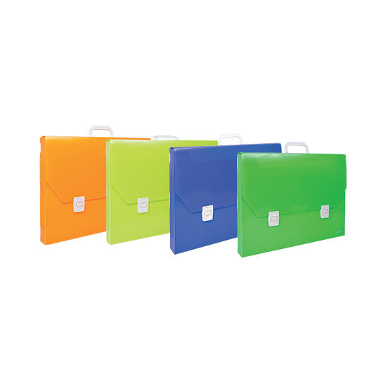 VALIGETTA RIGIDA IN PP COLORI FLUO NIKOFFICE 27X37X5 CM  GIALLO FLUO - 1 PEZZO