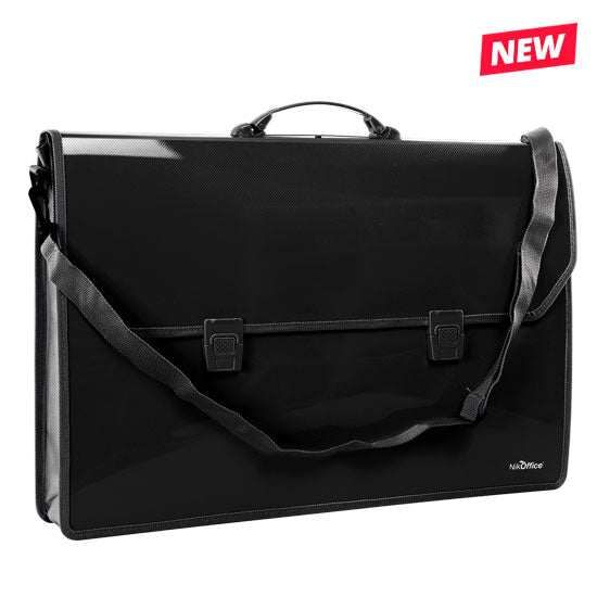 VALIGETTA PORTA DOCUMENTI DISEGNI NIKOFFICE  39X59X7 CON SOFFIETTO LATERALE E TRACOLLA