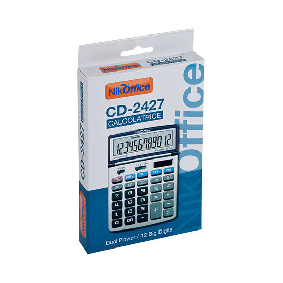 Calcolatrice da tavolo NikOffice CD-2427 - 12 cifre