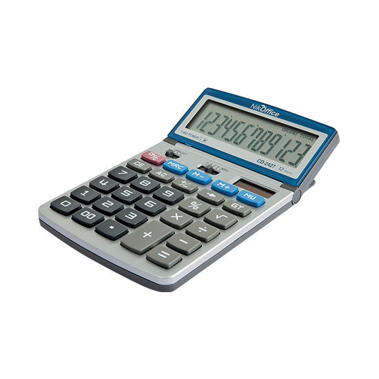 Calcolatrice da tavolo NikOffice CD-2427 - 12 cifre