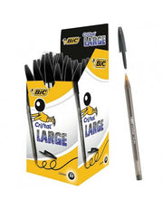 Penna a sfera con cappuccio Bic Cristal Large Nero - tratto 1,6 mm. 50 pezzi