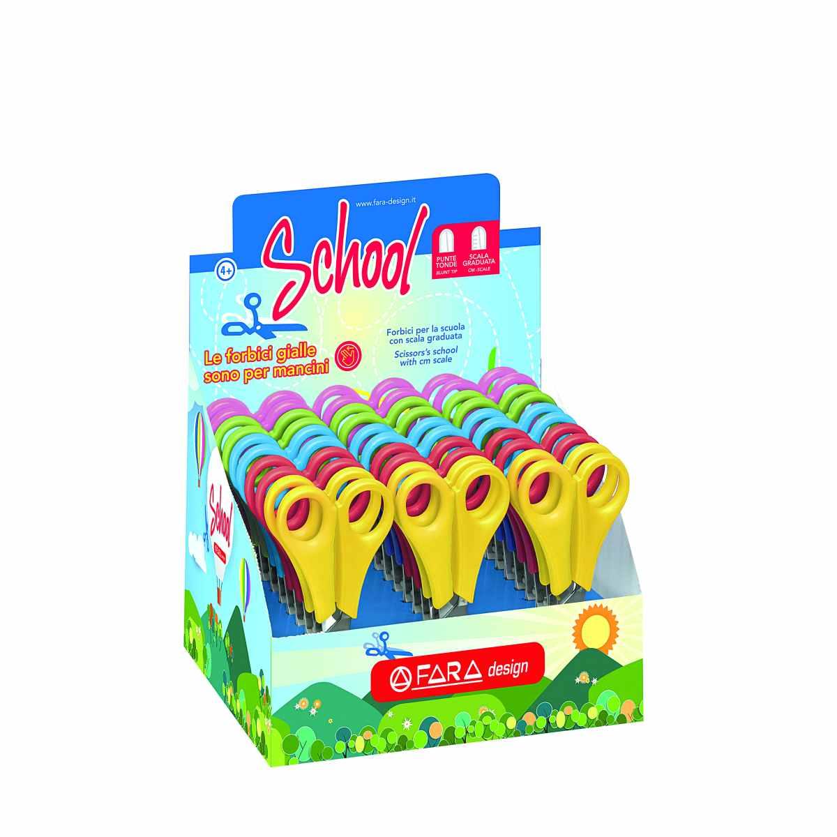 Forbici "scuola" Punta Tonda centimetrate FARA - 1 PEZZO