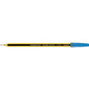 Penna a sfera con cappuccio Staedtler Noris Stick BLU - punta 1 mm - fusto giallo/nero - 1 PEZZO