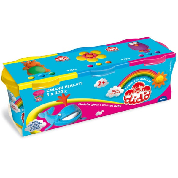 Tris barattoli dido' 220gr giallo-rosso-azzurro