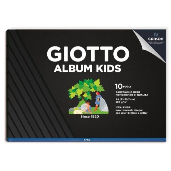 Album disegno nero Giotto Kids (220 gr) - 10 fogli - 21x29,7 cm
