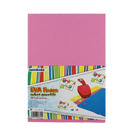 Foam in gomma NikOffice EVA formato A4 colori assortiti  - conf. 10 fogli - 23NIK130