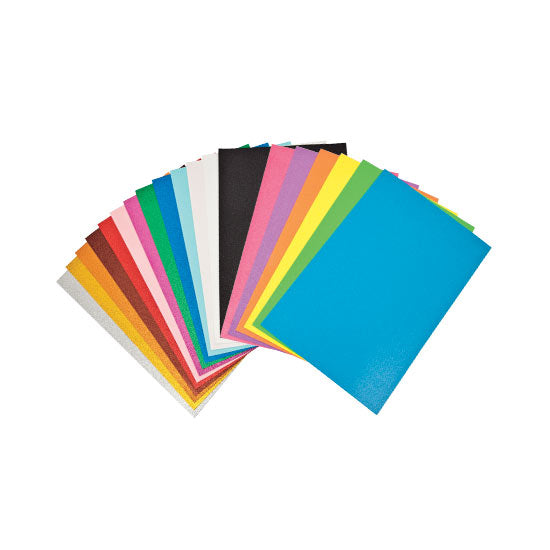 Foam in gomma NikOffice EVA formato A4 colori assortiti glitterato non adesivo - conf. 10 fogli - 23NIK132