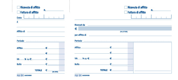 BLOCCO RICEVUTE-FATTURE MADRE-FIGLIA I MODUL-TIME