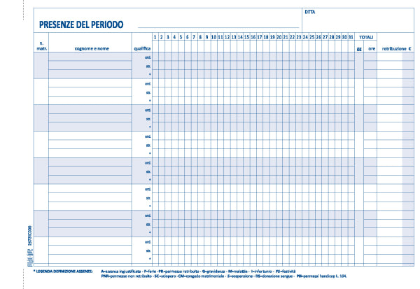 REGISTRO PRESENZE MENSILI  MODUL-TIME