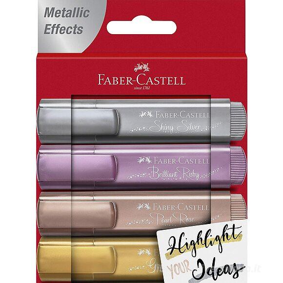 Evidenziatore Faber Castell Bustina con 4 evidenziatori Textliner 1546 Metallic