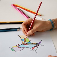 Matite colorate esagonali, laccate, in scatola cartone, 36 colori.