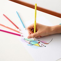 Matite colorate esagonali, laccate, in scatola cartone, 36 colori.