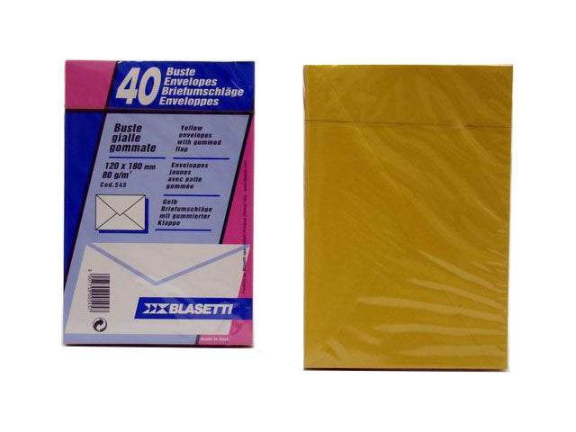 Busta giallo posta 12x18 cm Blasetti 80 g/m2  - 545 conf. 40 pz