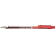 Penna a sfera a scatto Pilot BP-S Matic rossa - tratto 0,32 mm - fusto trasparente