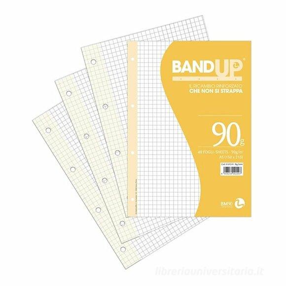 Blocco 40 fogli ricambio rinforzati A5 BandUp a quadretti 5 mm - 90 gr. - BM