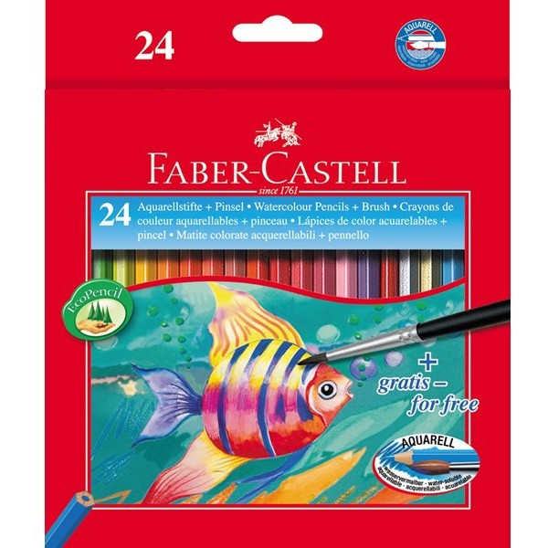 Matite colorate acquerellabili Faber Castell - colori assortiti - mina 3,3 mm (conf. 24)