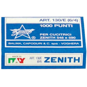 Punti 6/4 per cucitrici Zenith 130/E - 1000 punti - 1 PEZZO