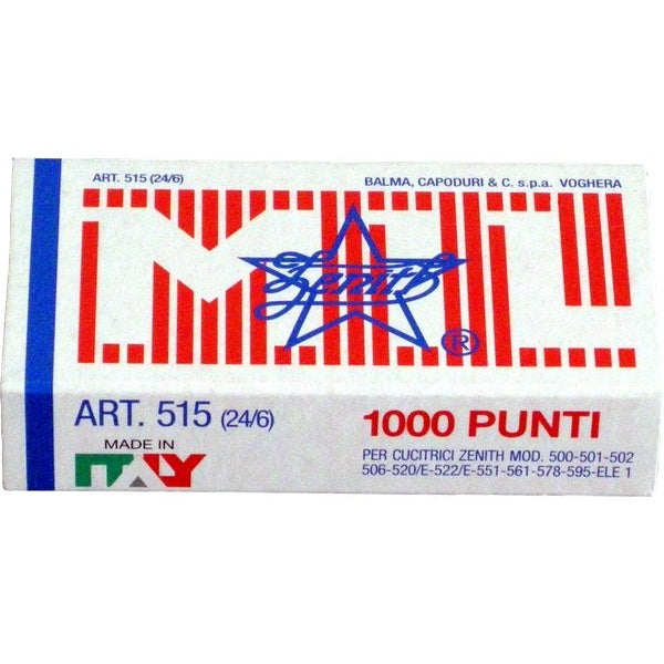 Punti 24/6 per cucitrici Zenith - 1000 punti - 1 CONF. DA 1000 PUNTI