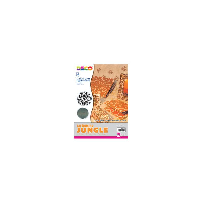 Cartoncino fantasia Jungle 23x33 gr400 - 10pz - CWR