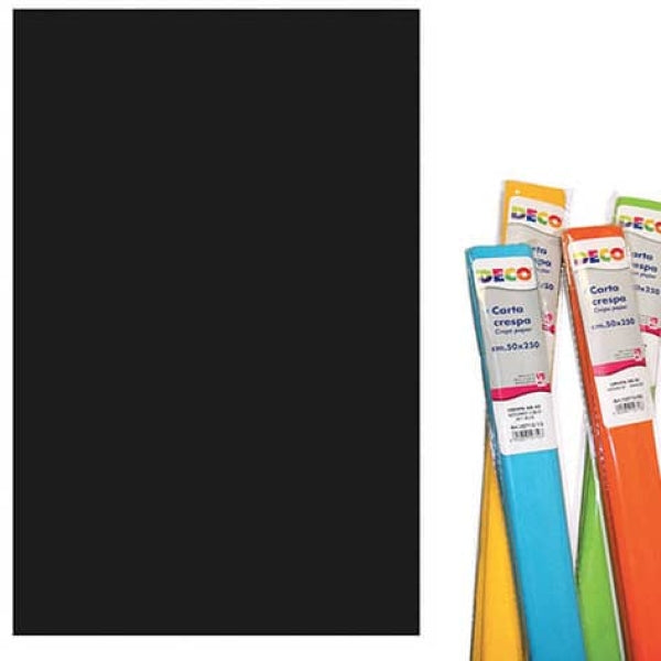 Rotolo di Carta crespa - 50x250 cm - 40 g/m² Deco nero  1 PEZZO