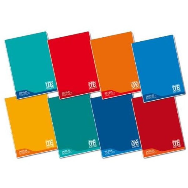 Quaderno rigatura Q (5 mm con marg.) LINEA BLU A4 One Color Maxi colori assortiti (100 grammi) - 18 fogli