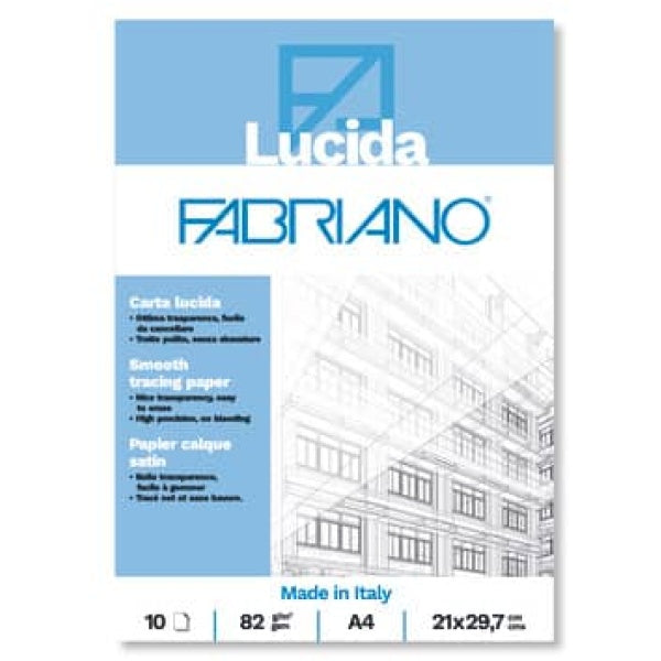 Blocco carta lucida Fabriano 10 fogli - 82 g formato A4 - 1 pezzo