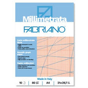 Blocco carta millimetrata Fabriano 10 fogli - 80 g formato A4 - 1 pezzo