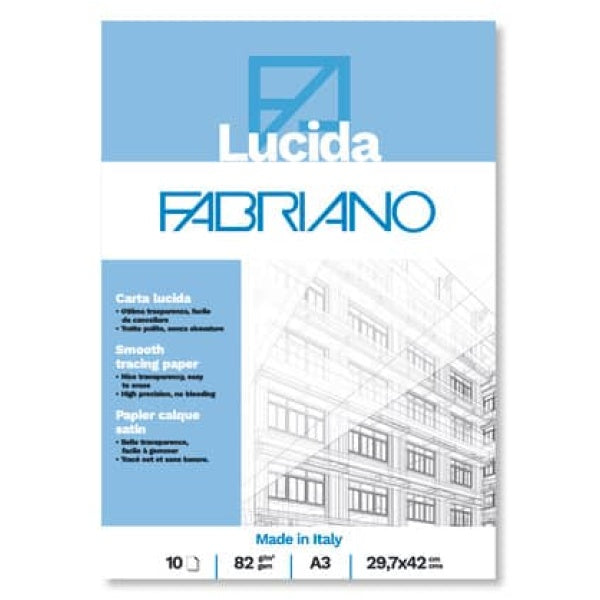 Blocco carta lucida Fabriano 10 fogli - 82 g formato A3 - 1 pezzo