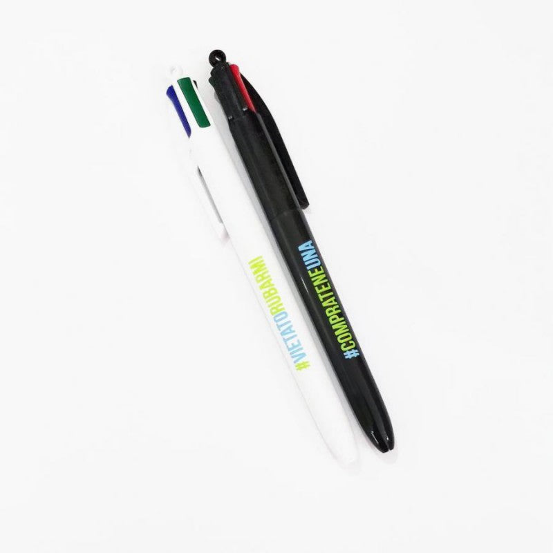 Penna Bic 4 colori "comprateneuna - vietatorubarmi " 1,0