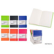 TACCUINO A5 CARTONATO 80GR 96 FOGLI CON ELASTICO FOGLI BIANCHI A RIGHE