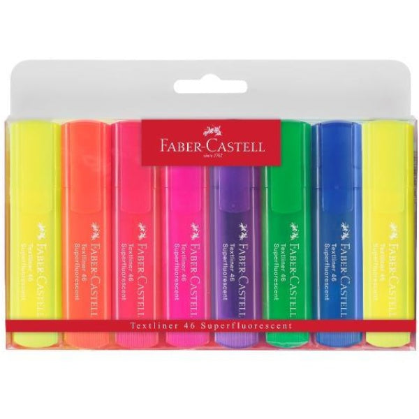 Evidenziatore Faber Castell Textliner Superfluo colori assortiti - tratto 1-5 mm (conf. 8)