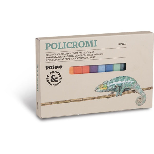 Astuccio 12 gessi policromi quadrati 13x13x80mm PRIMO MOROCOLOR