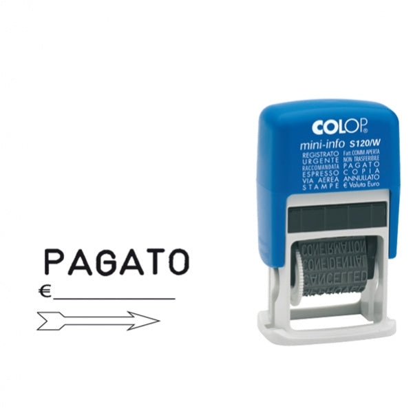 Timbro polinomio 12 diciture 4mm s120w autoinchiostrante Colop - 1 PEZZO