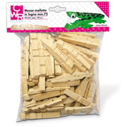 Sacchetto 100 mezze mollette legno 72mm art.1719 cwr