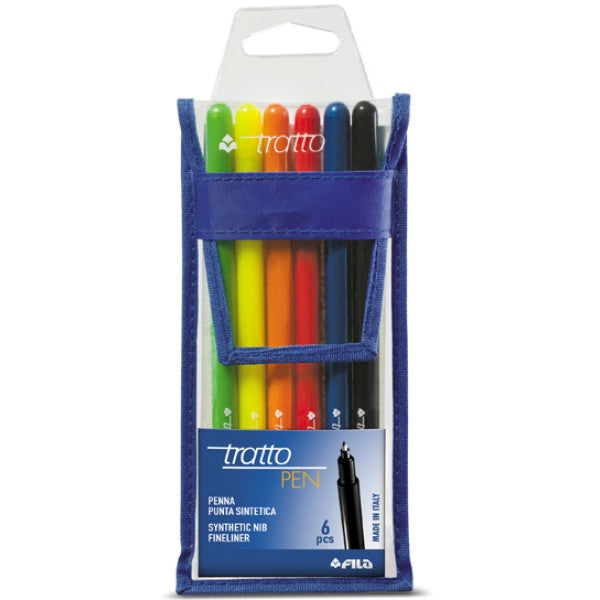 Penna punta in fibra Tratto Pen COLORI ASSORTITI - 0,5 mm - CONF. 6 PEZZI
