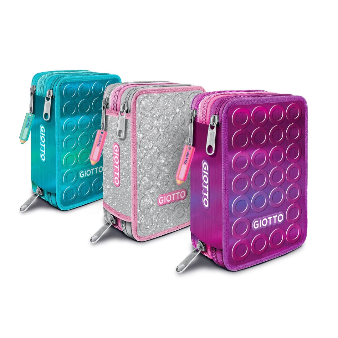ASTUCCIO 3 ZIP GIOTTO SHINY (18 TURBOCOLOR + 18 STILNOVO + 10 ACCESSORI GIOTTO)