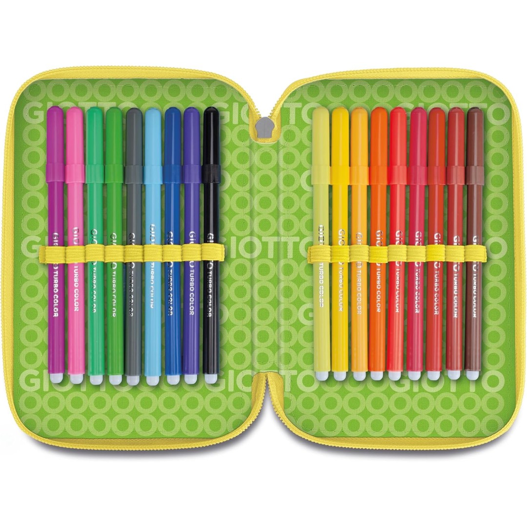 ASTUCCIO 3 ZIP GIOTTO SHINY (18 TURBOCOLOR + 18 STILNOVO + 10 ACCESSORI GIOTTO)
