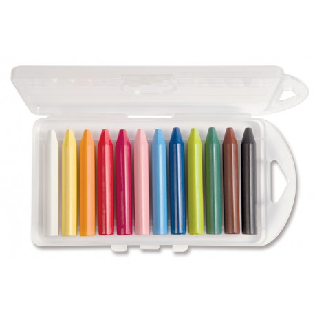 ASTUCCIO PPL 12 PASTELLONI A CERA PER ASILO PASTELLI 12 COLORI JUMBO CON RASCHIETTO PRIMO CMP MOROCOLOR