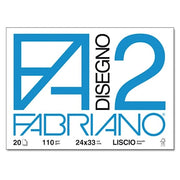 Blocco disegno 24x33 liscio Fabriano F2 (110 gr) - 20 fogli