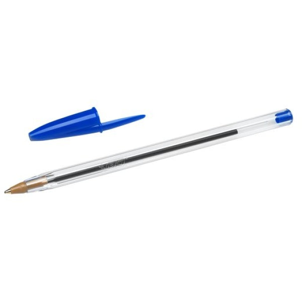 Penna a sfera con cappuccio Bic Cristal Blu - tratto 1 mm. 1 pezzo