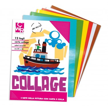 CARTA COLLAGE RASATA LUCIDA  cm.24x34 80 gr. ALBUM 6 ff. COLORI ASSORTITI CWR (Copia) (Copia)