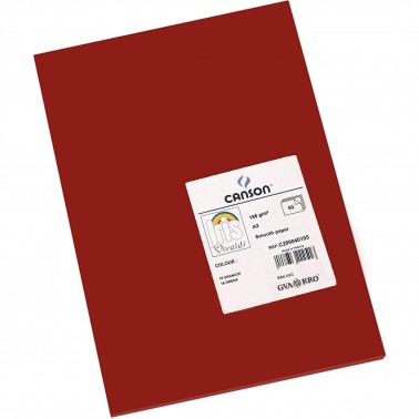 CARTONCINO VIVALDI CANSON 185 GMQ 50 FOGLI A4 ROSSO GRANATA conf. 50 pz