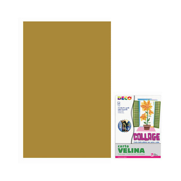 Carta velina CWR 50x76 cm conf. da 24 fogli. Colore marrone. 1 Foglio
