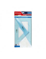 SQUADRE 36CM GRAFOTEC 60°- 45° IN PLASTICA TRASPARENTE AZZURRINA F.A.R.A.