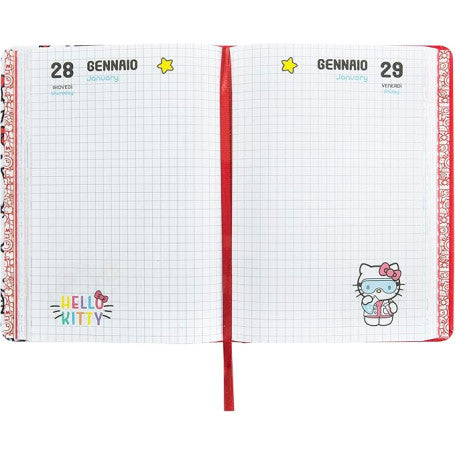 DIARIO 12 MESI 2026/27 IN TESSUTO - HELLO KITTY - DATATO KITTY
