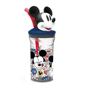 Topolino Bicchiere 3D con Figurina e Cannuccia Bambini