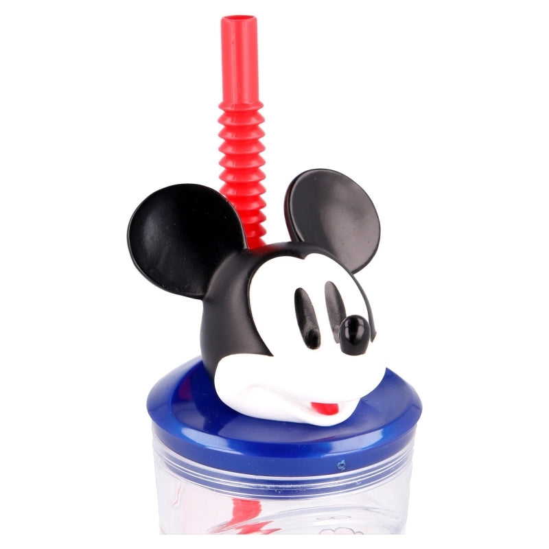 Topolino Bicchiere 3D con Figurina e Cannuccia Bambini