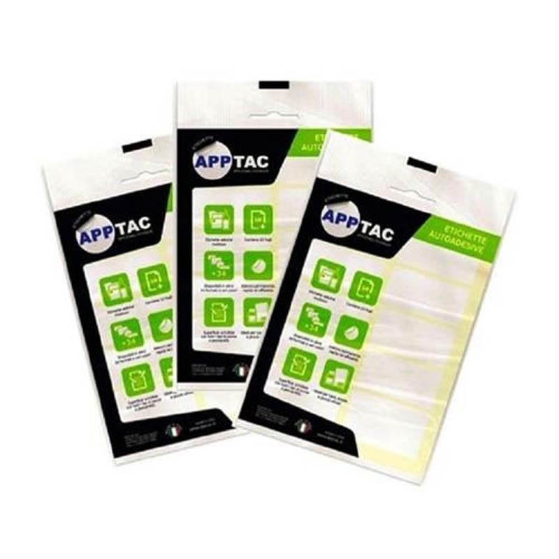 Etichette adesive AppTac: 70 X 37 mm, A5, (6 per foglio), cf. da 10 fg.