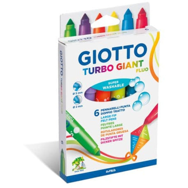 Pennarelli lavabili Giotto Turbo Giant Fluo 6 pezzi