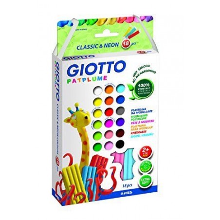 Pasta da modellare Giotto Patplume. Scatola 18 panetti da 20 g. Colori assortiti